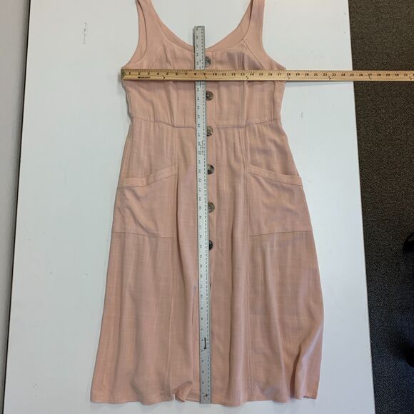 C EST 1946 Dress Womens 12 Pink Big Buttons Pockets Secret Escape Midi Flowy - Picture 6 of 13